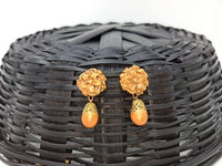 Thumbnail for Terracotta Flower Stud With Waterdrop Earrings