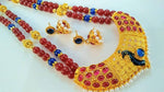 Thumbnail for Pink & Blue Beaded Peacock Necklace Set
