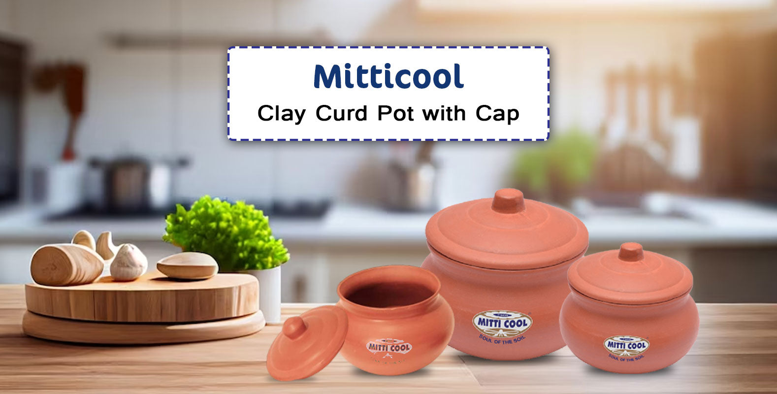 Mitticool Clay Curd Pot with Cap