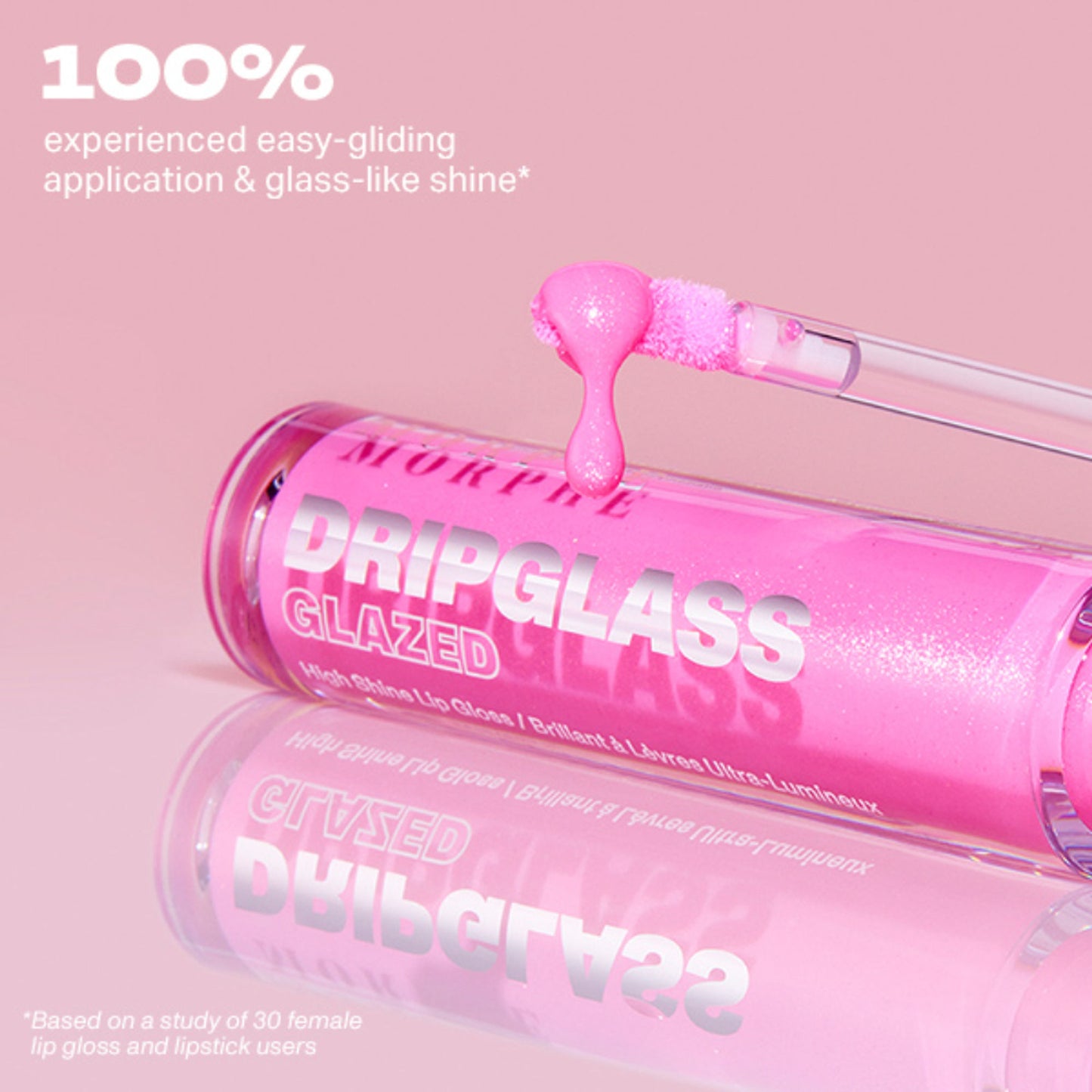 MORPHE Dripglass Glazed High Shine Lip Gloss - Glint Of Pink - Distacart