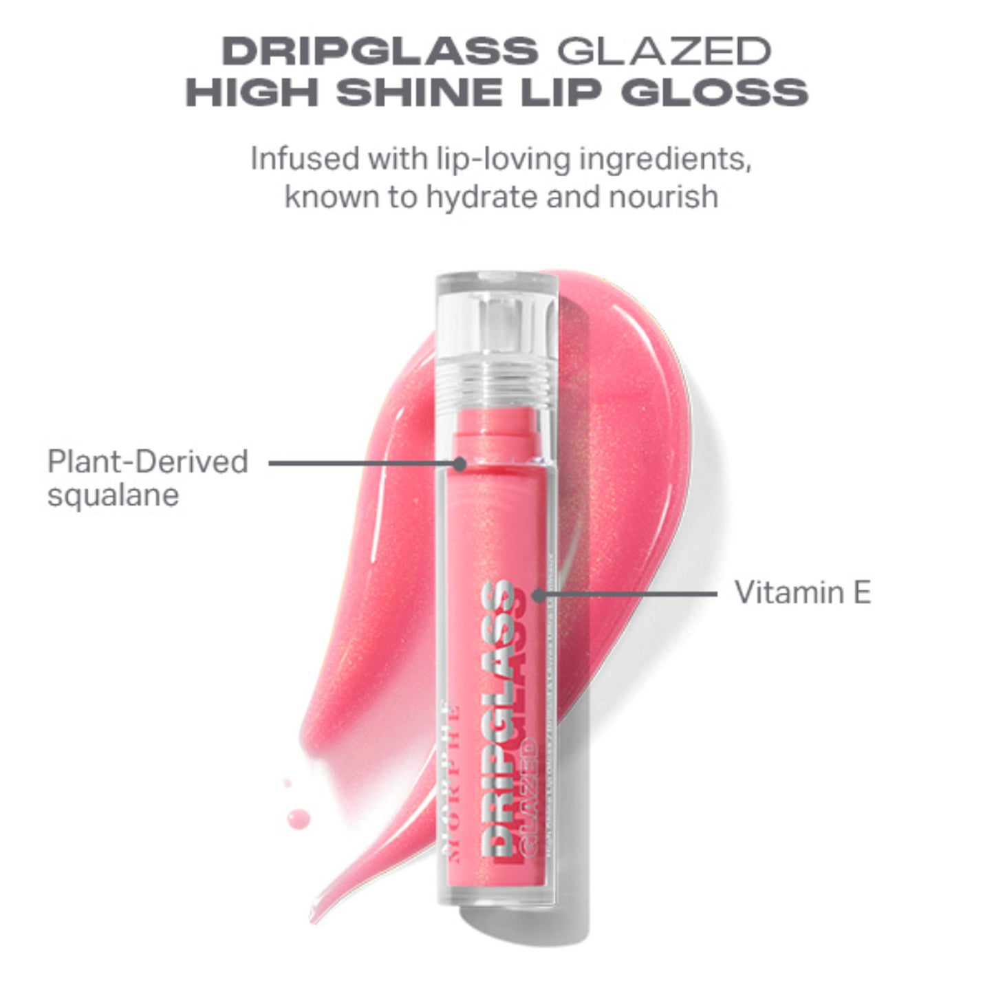 MORPHE Dripglass Glazed High Shine Lip Gloss - Glint Of Pink - Distacart