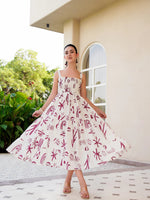 Thumbnail for Pimu Square-Neck Maxi Dress with Graphic Print-Green