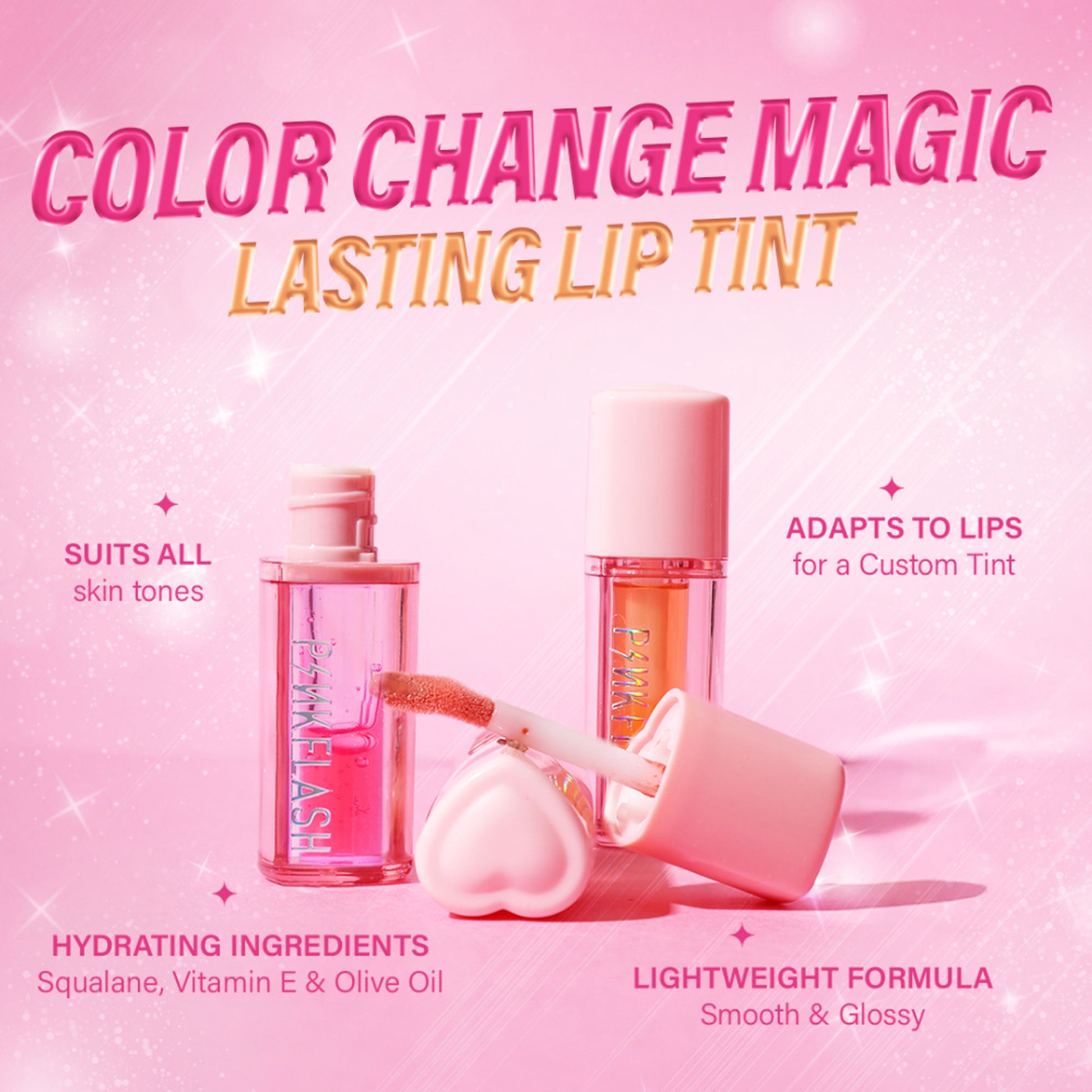 PINKFLASH Color Change Magic Lasting Lip Tint - Hot Pk01 Juicy Peach - Distacart