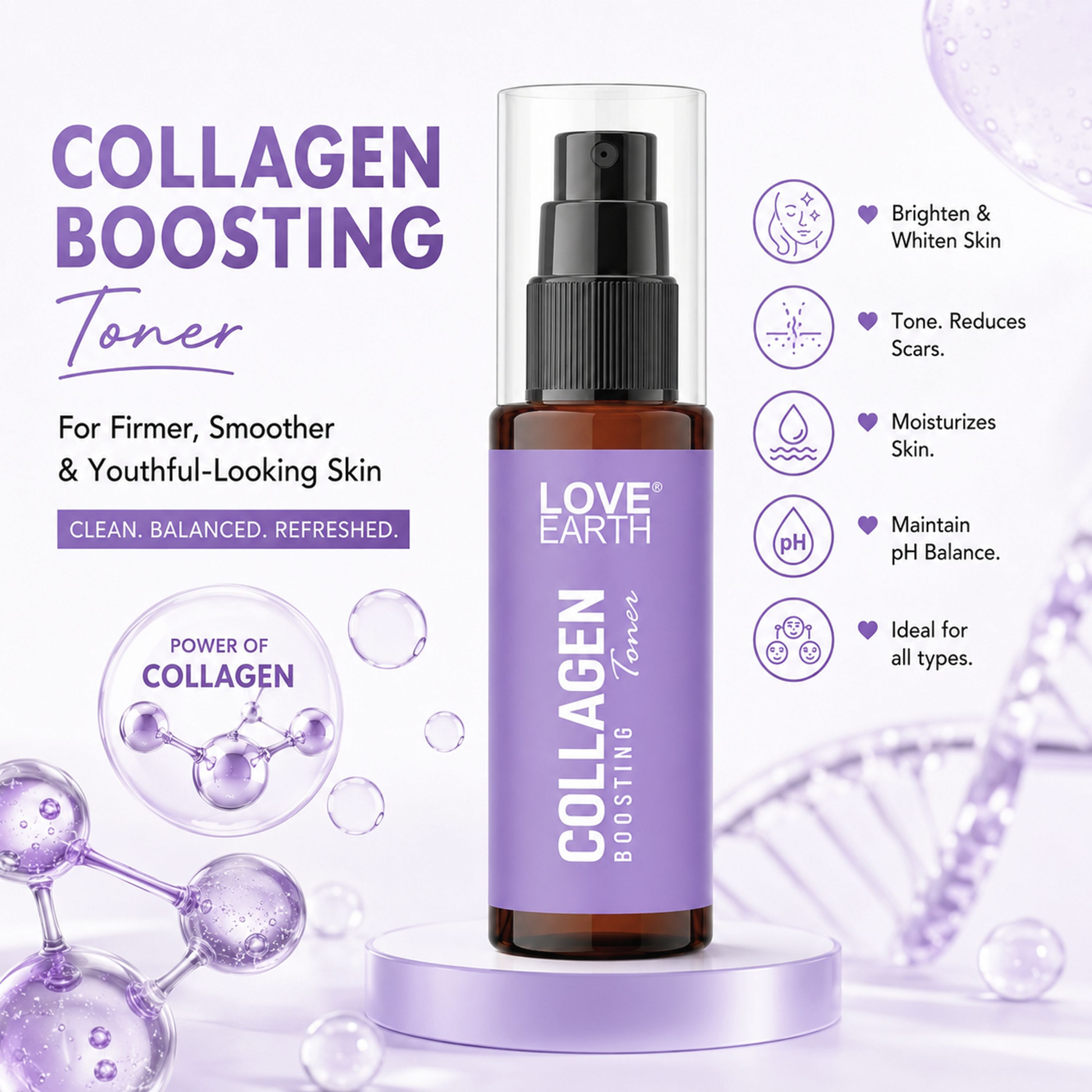 Love Earth Collagen Boosting Toner - Dista
