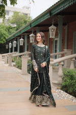 Thumbnail for Yash Enterprise Green Silk Party Wear Embroidery Suit Set