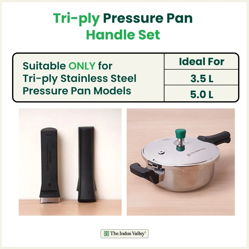 The Indus Valley 3.5L & 5.0L Triply Outer Lid Pressure Pan Handle Set - Dista