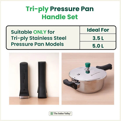 The Indus Valley 3.5L & 5.0L Triply Outer Lid Pressure Pan Handle Set - Dista