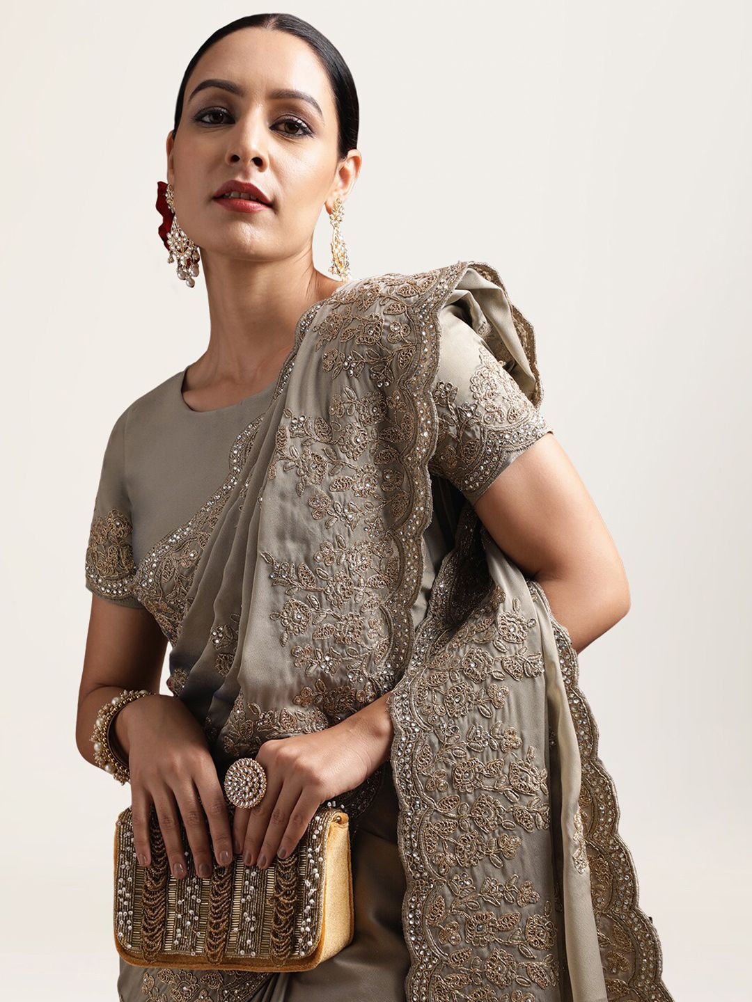 kasee Sequinned Embellished Pure Silk Saree - Distacart