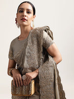 Thumbnail for kasee Sequinned Embellished Pure Silk Saree - Distacart