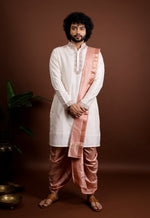 Thumbnail for Kanjivaram Pattu Embroidered Kurta Set by Hilo Design