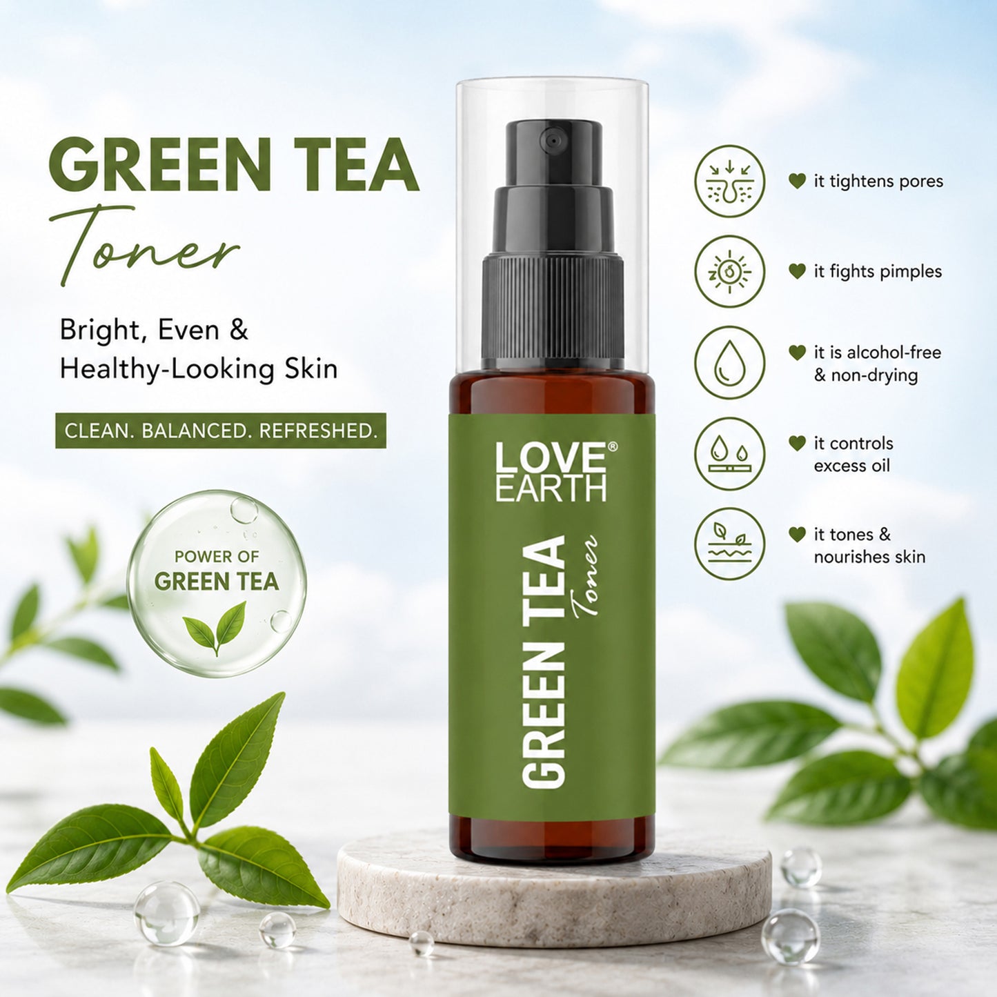 Love Earth Green Tea Toner - Dista