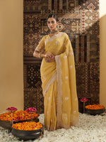 Thumbnail for kasee Floral Phulkari Silk Blend Saree - Distacart