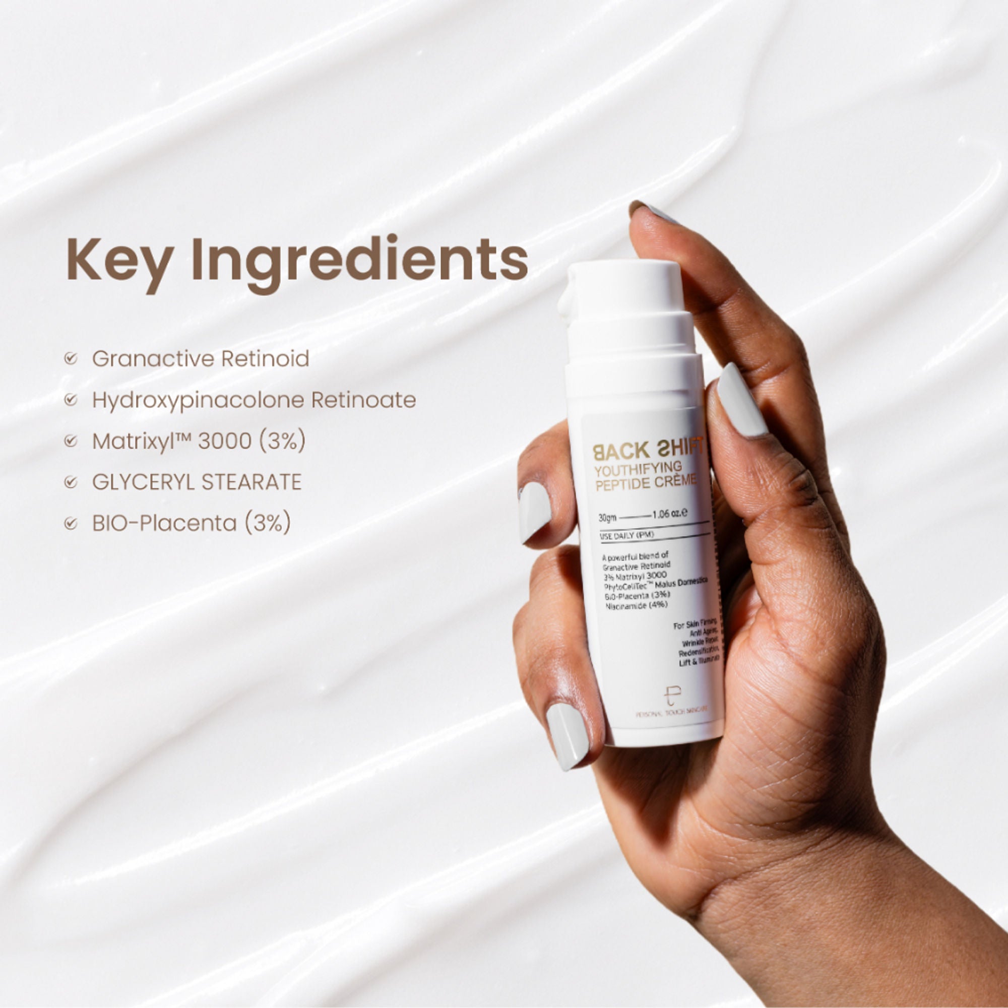 Personal Touch Skincare Backshift Anti Ageing Peptide Cream With Granactive Retinol, Bio Placenta & Niacinamide - Distacart