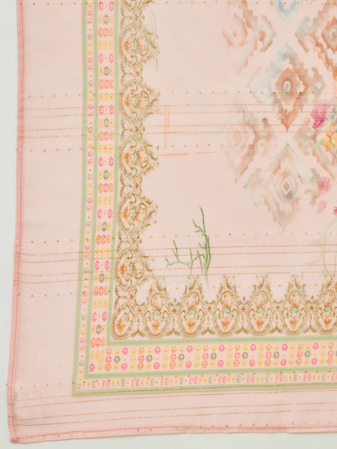 Soch Floral Yoke Design Thread Work V-Neck Kurta With Palazzos & Dupatta - Distacart