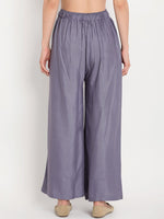 Thumbnail for TAG 7 Women Grey Solid Flared Palazzos