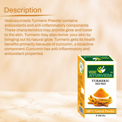 VedicAyurveda Turmeric Face Pack Powder - Dista