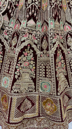 Thumbnail for Jyoti Fashion Women's Maroon Velvet Dori, Multi Thread Embroidered with Diamond Work Wedding Lehenga Choli - Distacart