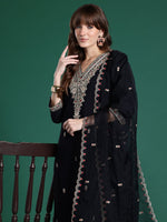 Thumbnail for Indo Era Ethnic Motifs Embroidered Sequinned Kurta With Trousers & Dupatta