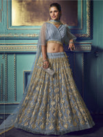 Thumbnail for Tulsi Art Grey Sequins Soft Net Party Wear Lehenga Choli