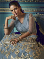 Thumbnail for Tulsi Art Grey Sequins Soft Net Party Wear Lehenga Choli