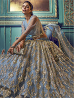 Thumbnail for Tulsi Art Grey Sequins Soft Net Party Wear Lehenga Choli