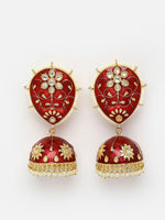 Thumbnail for Maroon Jhumka Earrings for Womens for Ethnic Party by House of Ree - Distacart