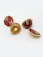 Thumbnail for Maroon Jhumka Earrings for Womens for Ethnic Party by House of Ree - Distacart