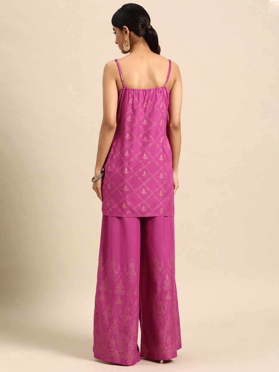 All About You Foil Printed Regular Kurta with Palazzos - Distacart
