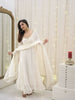 Yash Enterprise White Star Georgette Silk Embroidery Party Wear Uit Set - Distacart