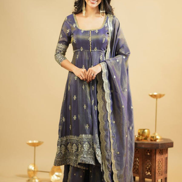 Yash Enterprise Light Purple Cosmo Silk Embroidery Suit Set