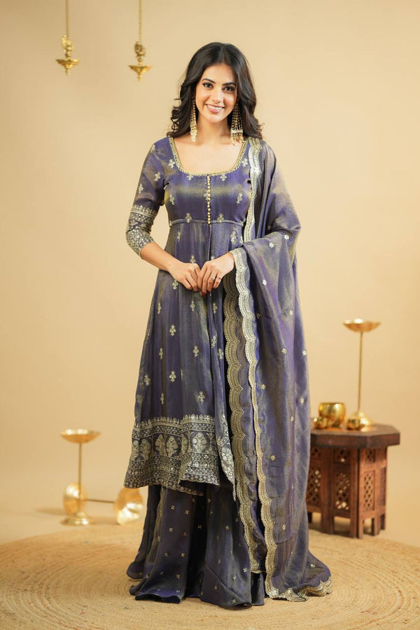 Yash Enterprise Light Purple Cosmo Silk Embroidery Suit Set