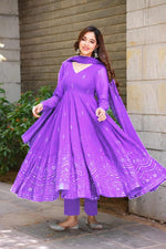 Thumbnail for Yash Enterprise Whispering Breeze Georgette Embroidered Suit Set