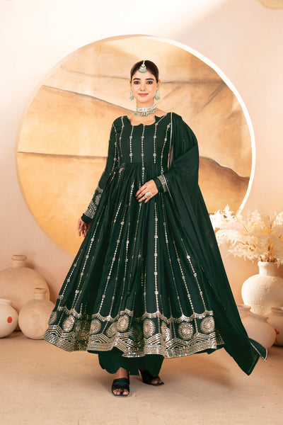 Yash Enterprise Black Rayon Cotton With Embroidery Suit Set