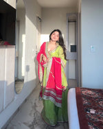 Thumbnail for Yash Enterprise Green Faux Blooming Embroidery Sarara Suit