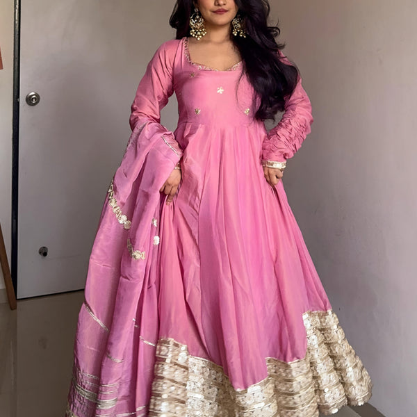 Yash Enterprise Pink Vichitra Silk Embroidery Suit Set