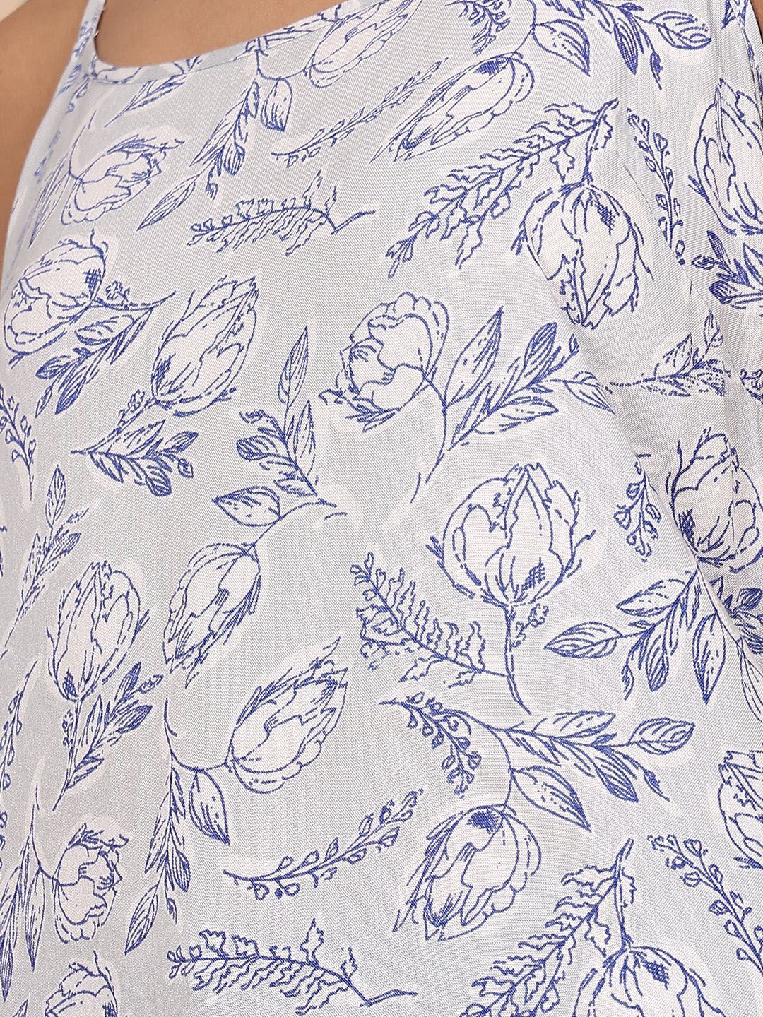 Ode by House of Pataudi Women Floral Printed Thread Work Kurta - Distacart