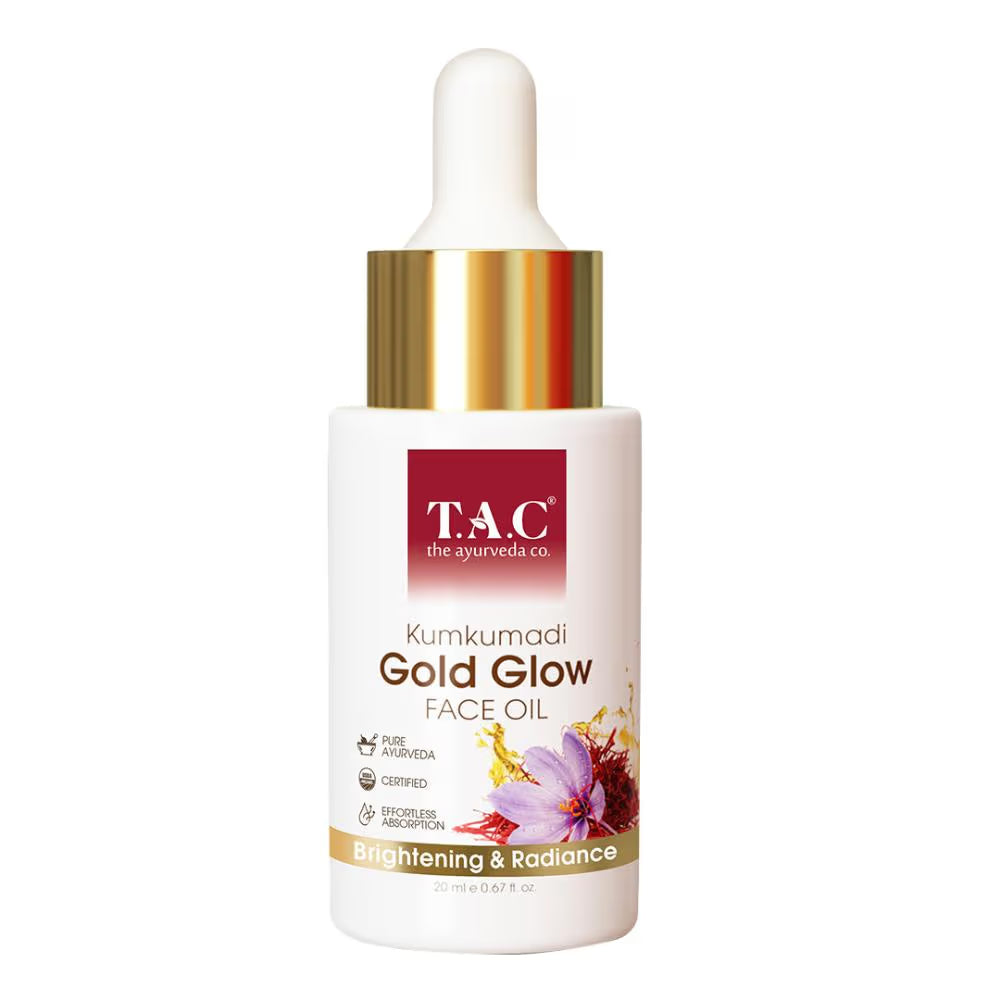 TAC - The Ayurveda Co. 100% Pure Kumkumadi Gold Glow Face Oil For Glowing, Youthful & Radiant Skin - Distacart