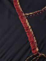 Thumbnail for Kalini Plus Size Colourblocked V-Neck Three-Quarter Sleeves Thread Work Anarkali Kurta