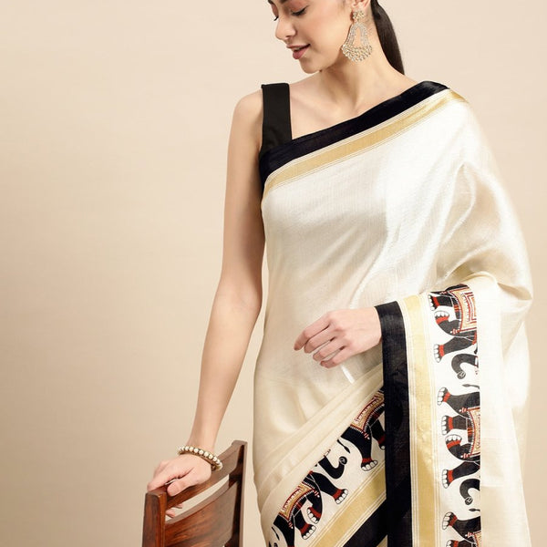 Anouk Ethnic Motifs Silk Blend Saree - Distacart