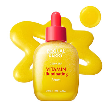Eqqualberry Vitamin C Face Serum – Niacinamide & Ceramides, Brightening & Hydrating