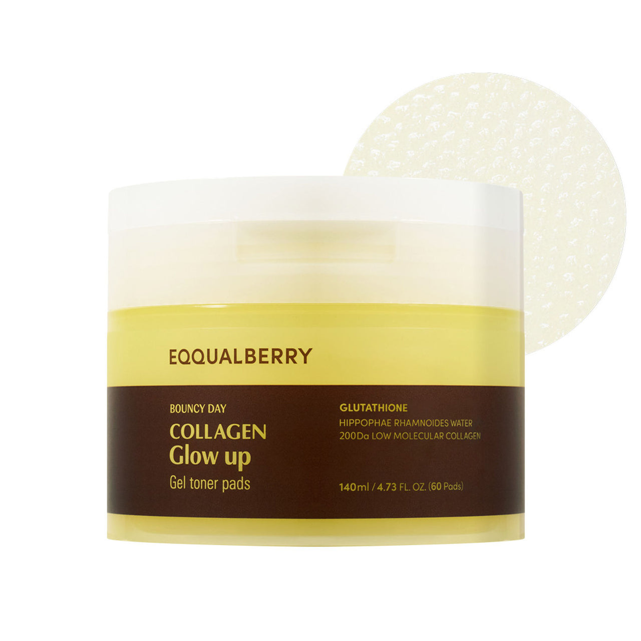 Eqqualberry Collagen Glow-Up Gel Pads – Sea Buckthorn, Brightening & Even-Toned Skin