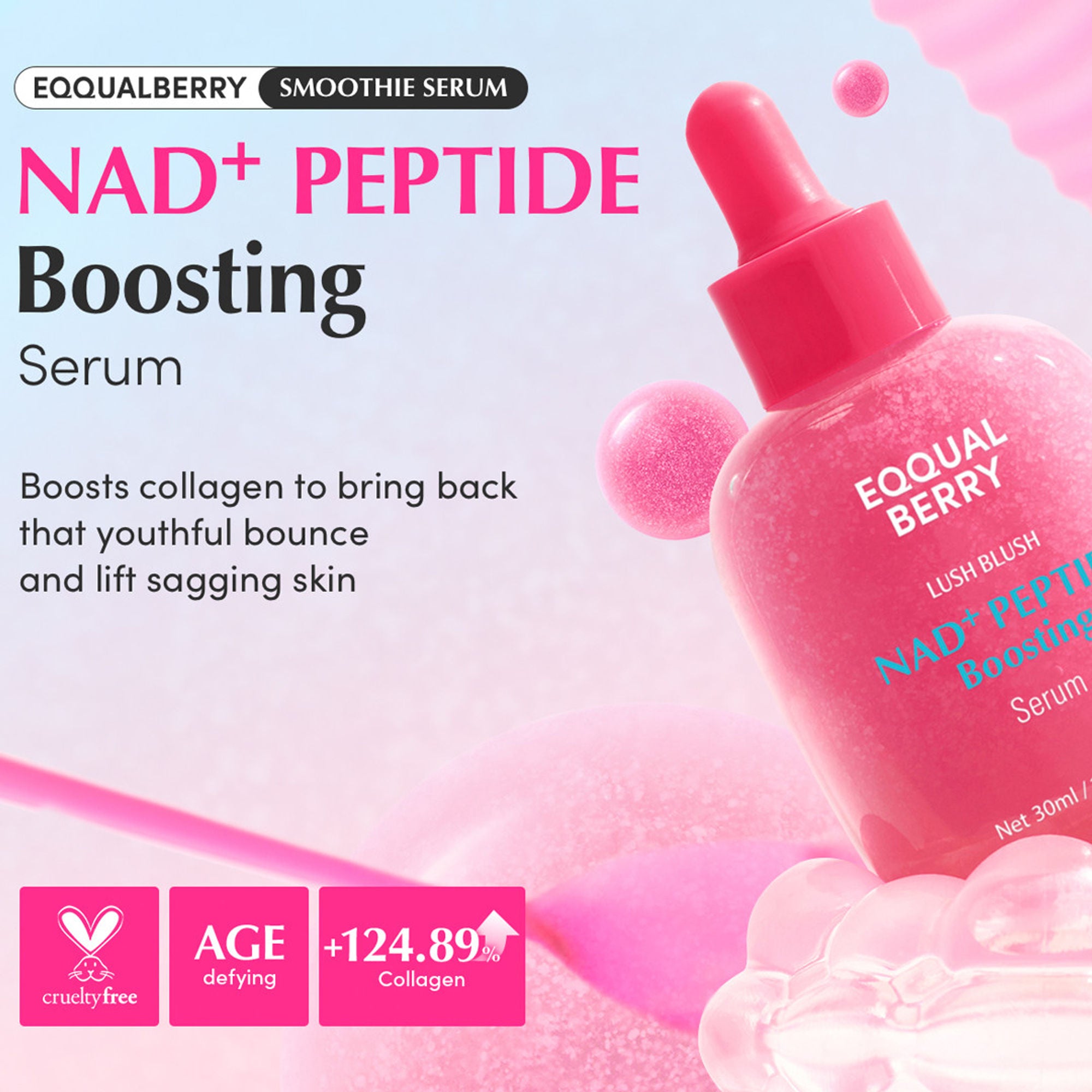 Eqqualberry NAD+ Peptide Boosting Serum – Anti-Aging & Plumping Effect - Distacart