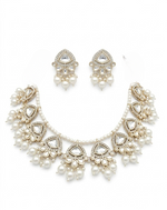 Thumbnail for Jewel City Exquisite Kundan Pearl Necklace Set: Gold-Plated Traditional Jewelry for Wedding - Distacart