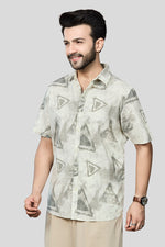 Thumbnail for Xkind Light Green Cotton Slub Printed Shirt