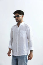 Thumbnail for Xkind 100% Pure Linen White Button Down Casual Shirt