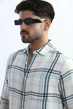 Thumbnail for Xkind Blue Checks Regular Fit Shirt