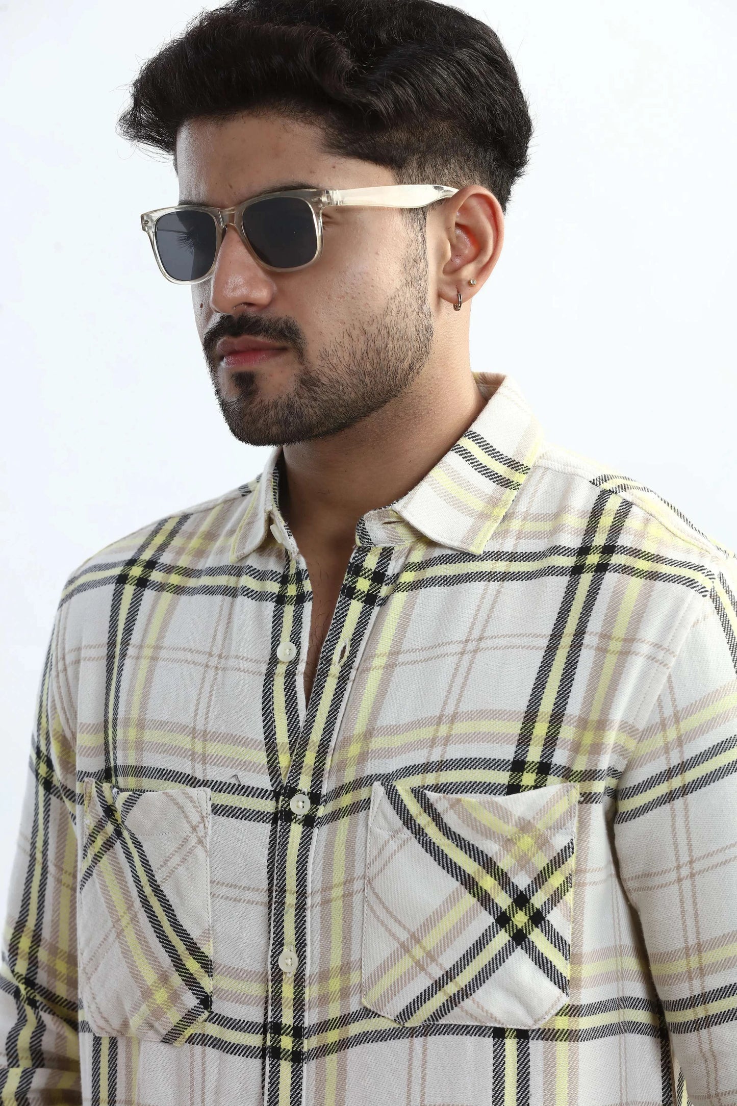 Xkind Yellow Checks Regular Fit Shirt - Distacart