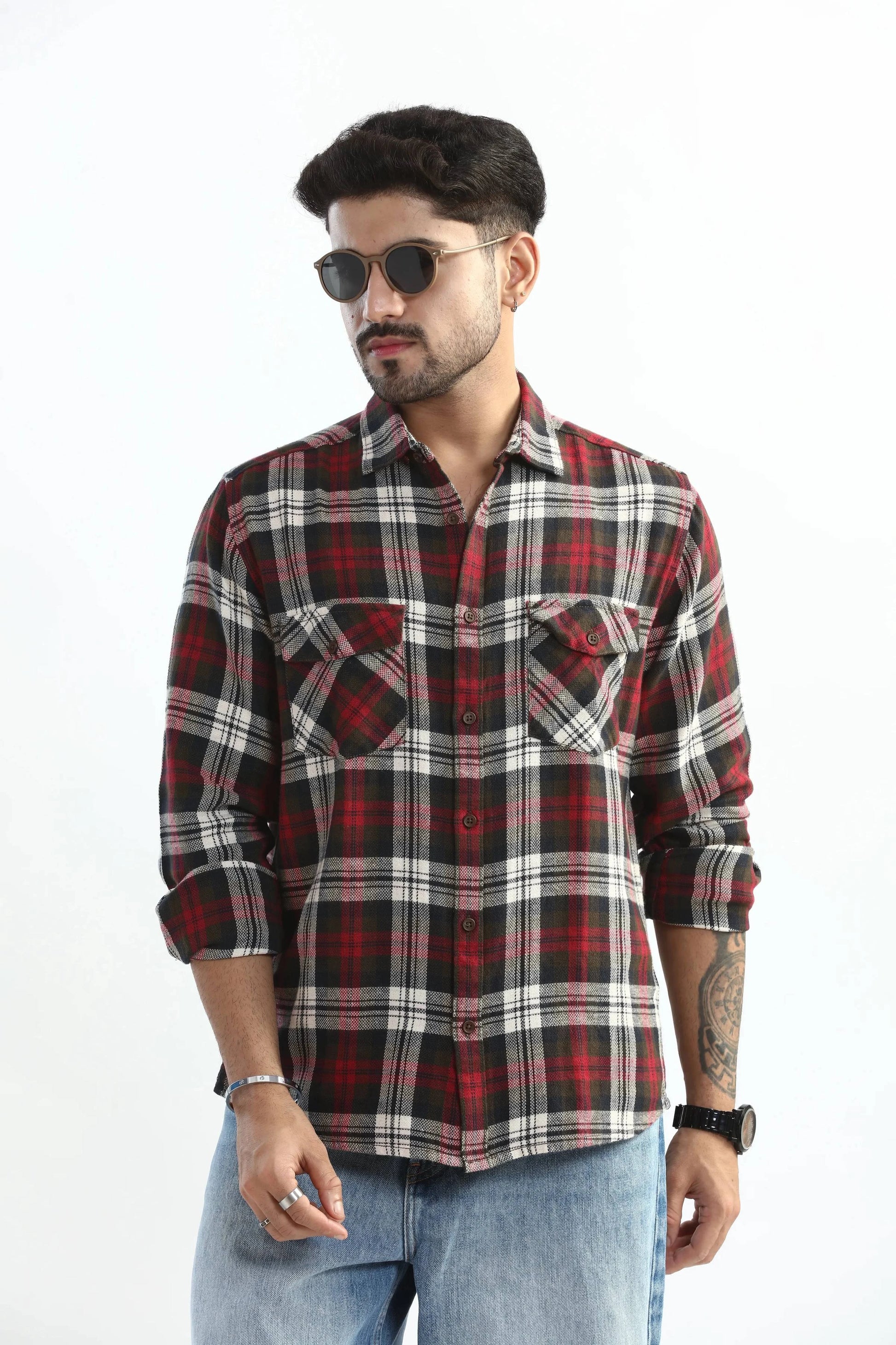 Xkind Red Checks Regular Fit Shirt - Distacart