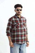 Thumbnail for Xkind Red Checks Regular Fit Shirt