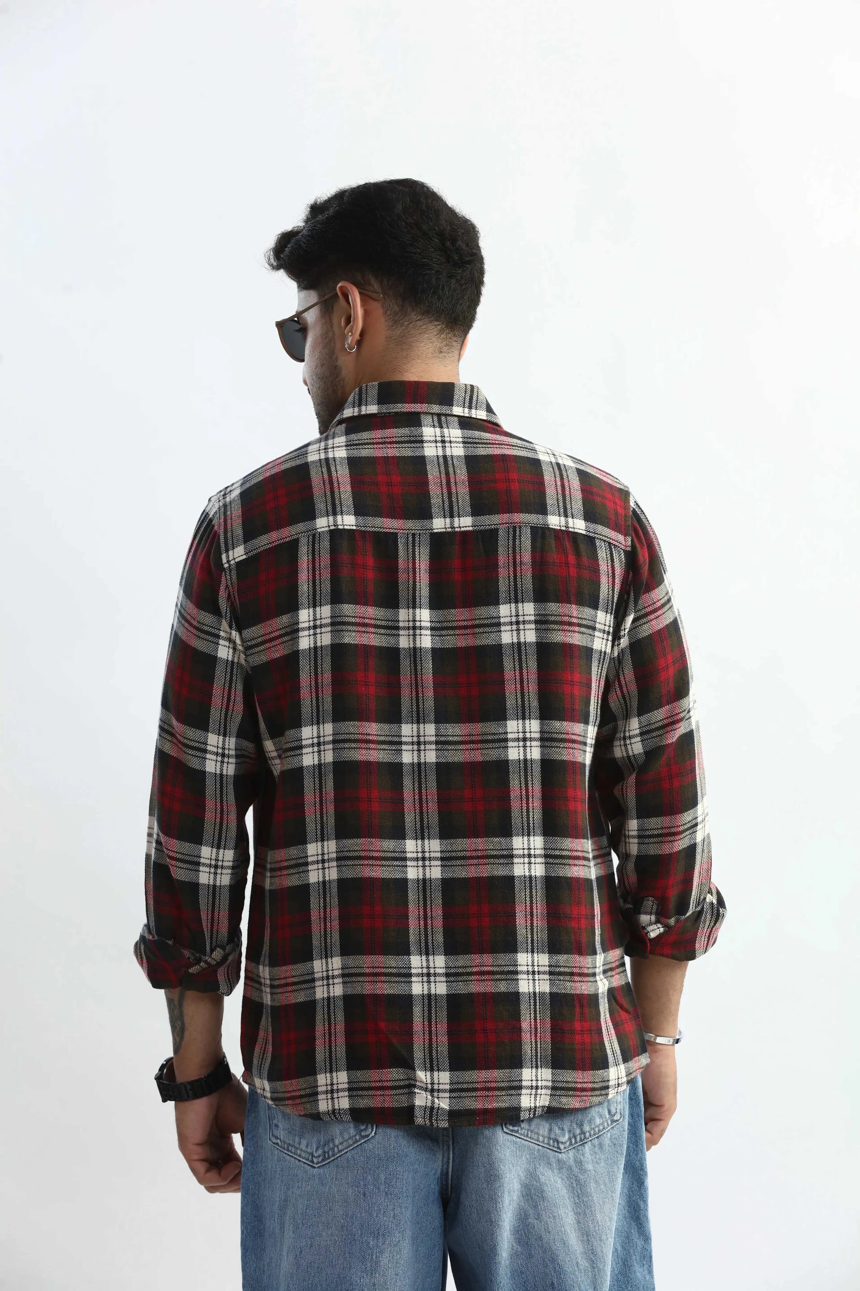 Xkind Red Checks Regular Fit Shirt